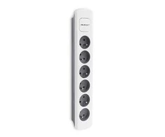 QOLTEC 50297 Maitinimo juosta 6 lizdai 1,8 m Balta pilka