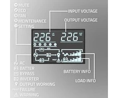 QOLTEC 52287 nepertraukiamo maitinimo šaltinis, skirtas RACK / 3kVA / 3000W / Galios koeficientas 1,0 / LCD / EPO / USB / On line