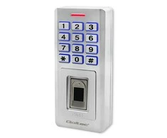 QOLTEC 52447 Kodinė spyna OBERON su pirštų atspaudų skaitytuvu RFID kodų kortelės rakto pakabukas durų skambutis IP68 EM