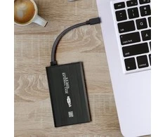 Kištukinis lizdas Qoltec Qoltec Aliuminio dėklas HDD / SMD 2.5 SATA3 124; USB 2.0 124; Juoda