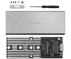 Qoltec 51833 Korpusas | M.2 SSD diskas | SATA | NGFF| USB 3.0 | Super greitis 5GB/s | 2TB | Sidabrinis