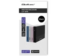 Išorinio kietojo disko dėklas Aliumininis korpusas skirtas diskams SSD HDD 25" sata USB 3.0 itin greitas 5 Gb/s 2 TB juodas Qoltec