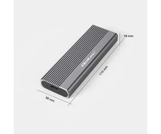 SSD Korpusas - Qoltec 52267 M.2 SATA USB-C 2TB Pilkas