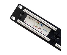 QOLTEC 54475 Patch panel RACK 24 jungtys kat.5E UTP Juodas