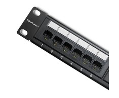 QOLTEC 54475 Patch panel RACK 24 jungtys kat.5E UTP Juodas
