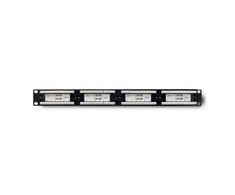 QOLTEC 54474 Patch panel RACK 24 jungtys Cat 6 UTP Juodas