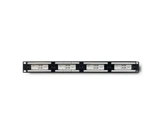 QOLTEC 54474 Patch panel RACK 24 jungtys Cat 6 UTP Juodas