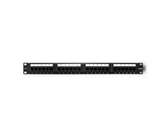 QOLTEC 54474 Patch panel RACK 24 jungtys Cat 6 UTP Juodas