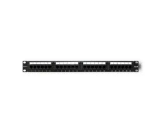 QOLTEC 54474 Patch panel RACK 24 jungtys Cat 6 UTP Juodas