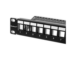 QOLTEC 54479 Patch panel RACK 24 jungtys UTP blank Juodas