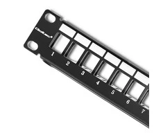 QOLTEC 54479 Patch panel RACK 24 jungtys UTP blank Juodas