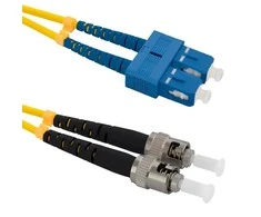 Qoltec SC/UPC – ST/UPC šviesolaidinis pataisos laidas | Vienmodis | 9/125 | G652D | Dvipusis | 1m