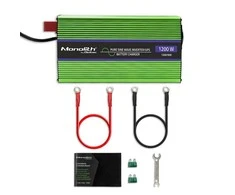 QOLTEC 51941 grynos sinusinės bangos keitiklis, monolitinis / akumuliatoriaus įkroviklis / UPS / 1200 W / 600 W / 12 V–230 V
