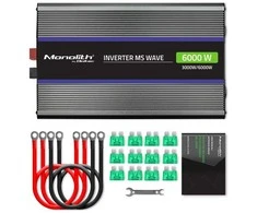 QOLTEC 51929 Monolitinis įtampos keitiklis 6000 MS Wave / 12V iki 230V / 3000/6000W / USB