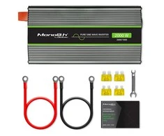 QOLTEC 51938 grynos sinusinės bangos keitiklis monolitinis / 1000 W / 2000 W / 24 V iki 230 V
