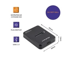 QOLTEC 50314 prijungimo stotelė SSD M.2 SATA NGFF USB 3.1