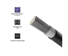 QOLTEC 53851 photovoltaic solar cable 4mm2 100m juodas