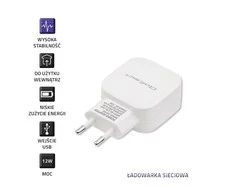 QOLTEC 50193 AC adapter for Išmanusis telefonas / Planšetė 12W 5V 2.4A USB baltas