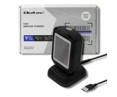 Qoltec 50864 stalinis QR ir brūkšninių kodų skaitytuvas | USB
