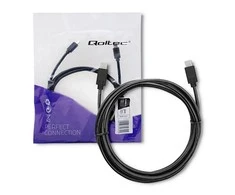 QOLTEC 52351 USB 3.1 tipo C kištukinis kabelis USB 3.1 tipo C kištukas 2m Juodas
