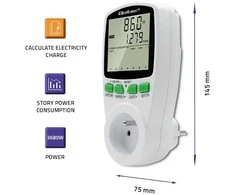 QOLTEC 50627 Galios matuoklis PM0627 su istorija / 3680W / 16A / LCD