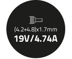 QOLTEC 51500 Nešiojamas kompiuteris kintamosios srovės adapteris Qoltec HP Compaq 90W 19V 4.74A (4.2+4.8) 1.7
