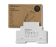 QOLTEC 50916 DIN bėgio maitinimo šaltinis 15W 12V 1.25A Pilka
