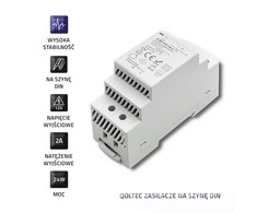 Qoltec Maitinimo šaltinis na szynę DIN | 24W | 12V | 2A | Pilka