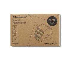 QOLTEC 50920 DIN bėgio maitinimo šaltinis 54W 12V 4.5A Pilka