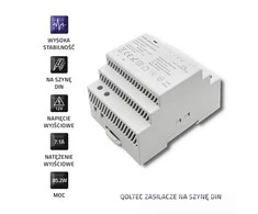 Qoltec Maitinimo šaltinis na szynę DIN | 85.2W | 12V | 7.1A | Pilka