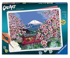 CreArt Painting: Žiemos vyšnių Japonijoje 201778 RAVENSBURGER Skaičių rašymas 40x30cm