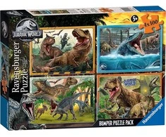 Ravensburger Dėlionė 4x100 vnt. - Juros periodo pasaulis (Jurassic World)