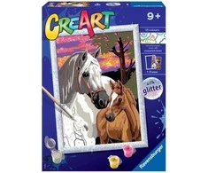 Ravensburger CreArt spalvinimo knygelė vaikams Arkliai ir saulėlydis