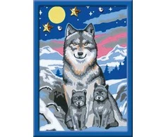 Ravensburger Malowanka CreArt vaikams: Wilk su młodymi 200443 RAVENSBURGER malowanie po numerach