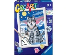 Ravensburger Malowanka CreArt vaikams: Wilk su młodymi 200443 RAVENSBURGER malowanie po numerach