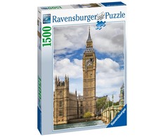 Ravensburger Dėlionė 1500 vnt. - Vestminsterio laikrodžio bokštas su katinu (Big Ben)