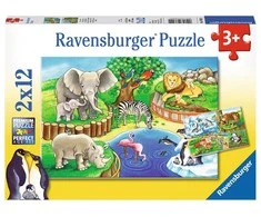 Ravensburger Dėlionė 2x12 vnt. - Zoologijos sodas