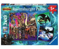 Ravensburger Dėlionė 3x49 vnt. - Kaip prisijaukinti slibiną 3
