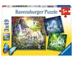 Ravensburger Dėlionė 3x49 vnt. - Gražūs vienaragiai