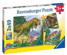 Ravensburger Dėlionė 3x49 vnt. - Priešistoriniai laikai