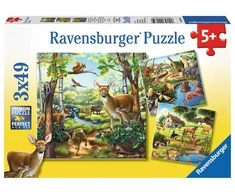Ravensburger Dėlionė 3x49 vnt. - Gyvūnai