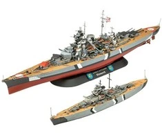 Revell Bismarck mūšinio laivo dovanų rinkinys 1:700 &amp; 1:1200 su dažais