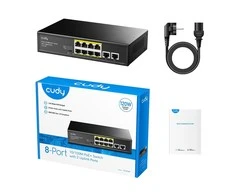 Šakotuvas Komutatorius - Cudy FS1010P 8-Portis PoE Fast Ethernet Juodas