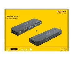 Delock HDMI KVM jungiklis 4K 60 Hz su USB 3.0 ir garsu