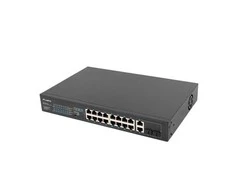 Šakotuvas LANBERG RSFE-16P-2C-150 jungiklis 16x 100Mb PoE+/2x Combo Gigabit 150W nevaldomas