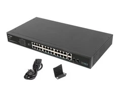 Šakotuvas LANBERG Switch Rack 19 colių RSFE-24P-2C-360 24x 100Mb PoE+ 2x Combo Gigabit 360W