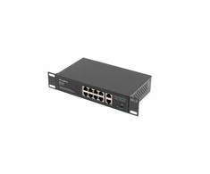 Šakotuvas LANBERG jungiklis PoE 19 colių 10 prievadų 100MB 8 jungtys PoE 30W/prievadas max 120w RSFE-8P-2GE nevaldomas
