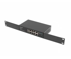 Šakotuvas LANBERG jungiklis PoE 19 colių 10 prievadų 100MB 8 jungtys PoE 30W/prievadas max 120w RSFE-8P-2GE nevaldomas