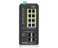 Šakotuvas ZYXEL RGS200-12P, 12 PORT MANAGED POE SWITCH, 240 WATT POE, DIN RAIL, IP30, 12-58V DC