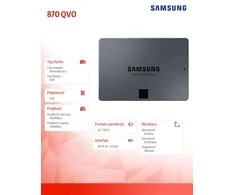 Kietasis diskas  SSD SAMSUNG 870 QVO/1TB/Rašymo greitis 530 MBytes/sec/Skaitymo greitis 560 MBytes/sec/2,5"/TBW 360 TB/MTBF 1500000 hours/MZ-77Q1T0BW